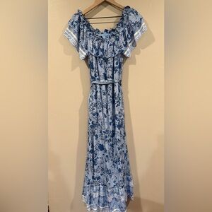 Sugarlips Floral Blue Maxi Dress Great Condition Size Large